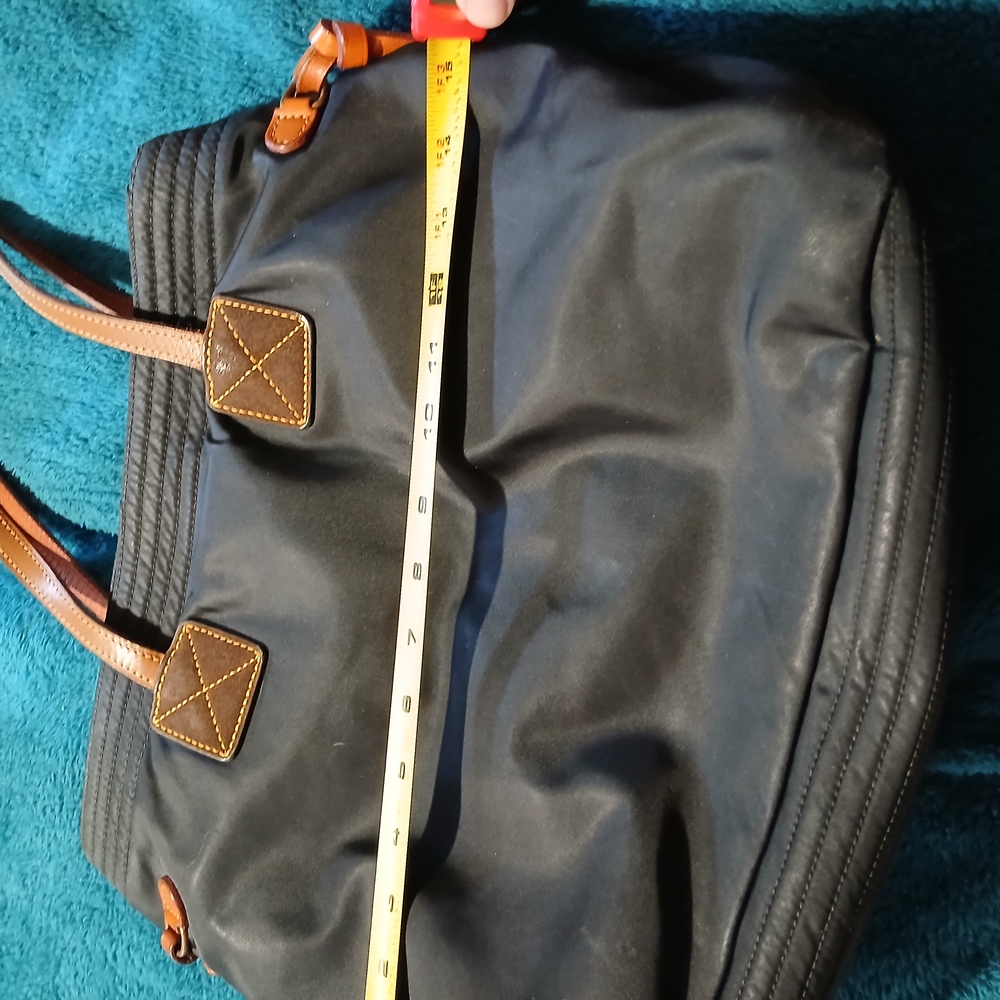 Dooney & Bourke Black and Brown Tote with Leather Accents